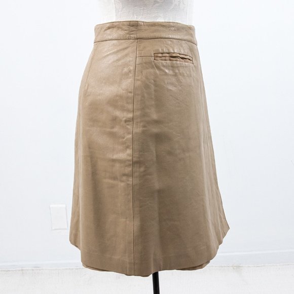 Fendi 6 Reversible Leather FF Logo Print Skirt Tan Vintage NWOT - Picture 12 of 16